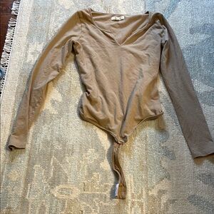 Madewell Brown Long Sleeve Tan Bodysuit
